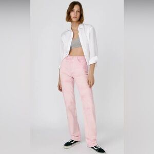 Reformation Cynthia Spiral High Rise Straight Long Jeans - Dahlia Spiral/Pink💗
